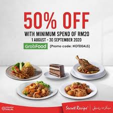 Secret Recipe Free 50 Off Promo Code Promotion On Grabfood 1 August 2020 30 September 2020 In 2020 Secret Recipe Recipes Free Food
