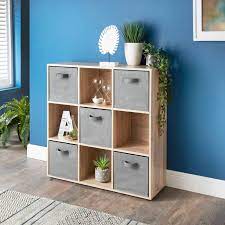 Lokken 9 Cube Shelving Unit Baskets Oak In 2021 Shelving Unit Cube Shelving Unit Shelving