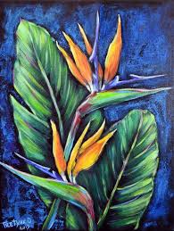 Painting Oil Painting Bird Of Paradise Flower Strelitzia Bird Of Paradise Tropical Flower Original Acrylic Painting 2019 Acrylic Painting By Olga Tretyak In 2020 Acrylic Painting Flowers Paradise Painting Tropical Painting