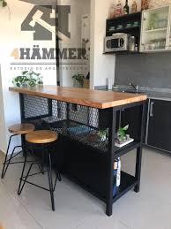 Desayunador Barra Hierro Y Madera Estilo Industrial 32 400 00 En 2020 Diseno Muebles De Cocina Muebles De Diseno Industrial Muebles De Cocina