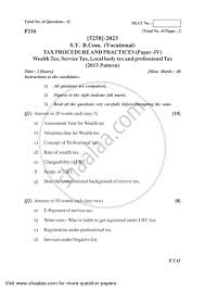 The articles below explain specific changes to forms, instructions, or publications after they are available on irs.gov. Wealth Tax Service Tax And L B T 2017 2018 Bachelor Of Commerce Vocational S Y B Com Vocational 2013 Pattern Question Paper With Pdf Download Shaalaa Com