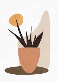 Mar 17 2020 Vase Plant Abstract 2 Art Print By Flow Line X Smallmake A Panel Together With Color T Minimalist Painting Abstract Line Art Small Canvas Art