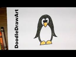 Drawing How To Draw Cartoon Penguin Easy Art Tutorial For Kids Or Beginners Hd Youtube Sketch lightly at first so that it's easy to erase if you make a mistake.