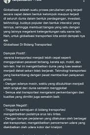 Jelaskan Pengertian Globalisasi Di Bidang Transportasi Beserta Contohnya Brainly Co Id