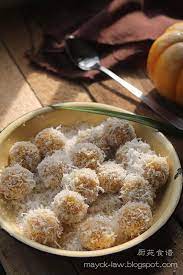 厨苑食谱 南瓜糯米球 pumpkin ondeh ondeh food pumpkin breakfast