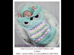 214 Shifio S Owl Crochet Patterns Youtube Crochet Sleeping Bag Baby Cocoon Pattern Owl Crochet Patterns