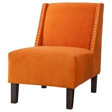 Orange Velvet Pattern Chair Armless Chair Chair Living Room Chairs