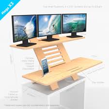 Standing Desk Three Screen Monitor Riser Mebel