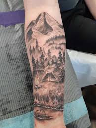 My First Tattoo For My Love Of Camping And Exploring Done By Paul Gobet At Memento Mori Studios In Abbotsford Bc First Tattoo Tattoos San Diego Tattoo Artists