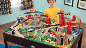 From the elevated train station, kids can embark on an adventure across town as they push the magnetic train along the track. Kidkraft Airport Express Train Set And Table Cheap Buy Online