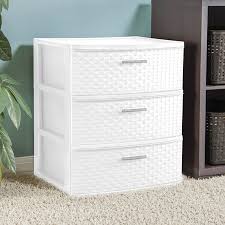 Sterilite 3 Drawer Wide Weave Tower White Walmart Com Storage Drawers Plastic Dresser Sterilite
