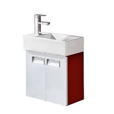 Bathroom vanity styles have evolved considerably over the hundred years or so since indoor plumbing took its rightful place in home design. Shop Romania Contemporary Wall Mount Bathroom Vanity Cupboard In Red Color With Ceramic Sink