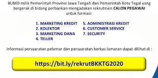 Loker tangeranglowongan kerja tangerang, jatake, jatiuwung, cikupa, bitung, cimone dan sekitar nya. Lowongan Kerja Bpr Bkk Kota Tegal Perseroda Ipp Consulting