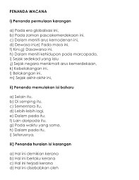 Senarai penanda wacana (karangan rangsangan, karangan umum dan rumusan) i. Penanda Wacana Karangan