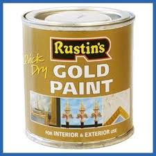 Rustins Quick Drying Gold Paint Wood And Metal 1 Litre Gold Paint Quick Dry Wood And Metal