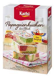 Wenn der kuchen fertig ist, nimm ihn aus dem ofen und stell das blech für 30 min. Papageienkuchen Furs Blech Kathi Blechkuchen Erwecke Die Kathi In Dir Kathi De Kathi Rainer Thiele Gmbh