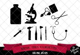 Download Doctor Tools Silhouette Medical Equipment Svg Cricut Clipart Vector Eps Cut File Png Ai Microscope Syringe Otoscope Stethoscope The Silhouette Queen