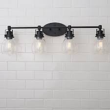 Soft Seeded Vanity Light 4 Light In 2020 Vanity Lighting Light Black Vanity Light