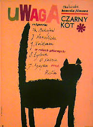 Polish poster by cialowicz (1975). Attention Black Cat 1960s Polish A1 Poster Posteritati Movie Poster Gallery New York