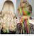 Short Blonde Hair With Rainbow Highlights