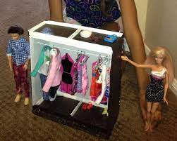Make A Diy Barbie Closet Out Of A Shoebox Wire Hanger And Small Department Store Jewelry Boxes I Covered The Wh Christmas Barbie Barbie Christmas Tree Barbie