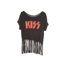 Black And Orange T Shirt Designer Rokit Recycled Black Orange Kiss Fringed T Shirt Orange T Shirts Vintage Tee Shirts Black Shirt