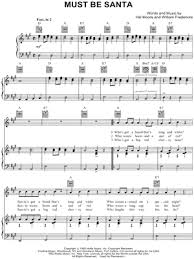 Bob Dylan Must Be Santa Sheet Music In A Major Download Print Sku Mn0080181