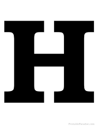 H is for hook, heart, hat, hamburger, hand, harp, . Printable Solid Black Letter H Silhouette Alphabet Letters To Print Letter H Design Shape Coloring Pages