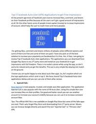 You finally get the recognition you deserve because likes actually mean . Top 5 Facebook Auto Liker Apk Applications To Get Free Impressions By Abbasshakhi09 Issuu