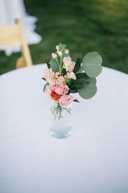 Simple Cocktail Table Centerpieces For An Outdoor Wedding Reception Wedding Floral Centerpieces Flower Centerpieces Wedding Cocktail Table Centerpieces