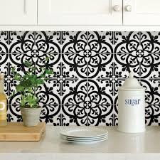 Black And White Peel And Stick Backsplash Tile Wallpops Avignon Black And White Peel And Stick Backsplash Tiles Nh2956 In 2020 Peel Stick Floor Adhesive Backsplash Peel N Stick Backsplash