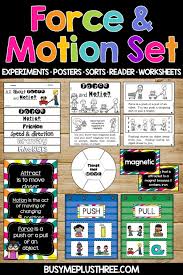 Force And Motion Worksheets Science Experiments Interactive Notebook Activities Motion Activities Force And Motion Gravity Activities