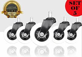 Install your new caster wheel inserting your new office chair caster wheels is another walk in the park. Office Chair Caster Wheels Rollerblade Style Set Of 5 Polyurethane Wheels Safe For Hardwood Floors Amp Provide Smooth Effortless Glide Tool Free Install 4 Colors Available Buy