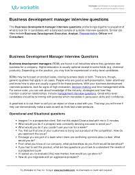 By scott miller last updated aug. Business Development Manager Interview Questions Workable