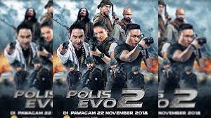 Polis evo 2 (juga dikenali sebagai police evo untuk keluaran indonesia) ialah filem aksi kepolisan malaysia 2018 diarahkan bersama oleh joel soh dan andre chiew serta merupakan kesinambungan daripada filem 2015 dengan tajuk sama dan filem kedua dalam siri filem polis evo. Tiada Tekanan Untuk Polis Evo 2 Catat Kutipan Tertentu Berita Mediacorp