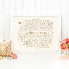 Best flowers for 50th anniversary. Personalised Golden 50th Wedding Anniversary Print By More Than Words Notonthehighstreet Com
