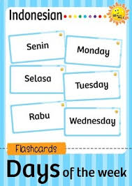 Fast, focused, and accurate services. English Indonesian Days Of The Week Flash Cards By Good Morning Miss C