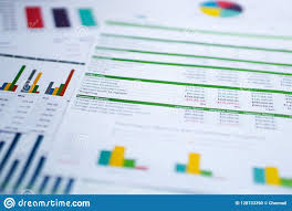 Charts Graphs Spreadsheet Paper Financial Development