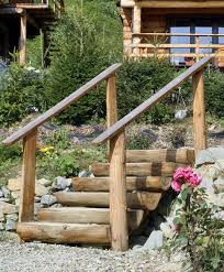 Holztreppe Garten Bauen Halbierte Holzstamme Gartentreppe Landschaft Treppe Garten Im Freien