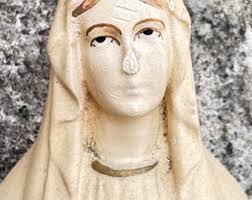 Keramische sculptuur van Heilige Maria en Jezus, standbeeld  Onze-Lieve-Vrouw van de Hoop, Vierge Marie houdt Jezus vast, standbeeld  Madone à l'Etoile, religieus standbeeld