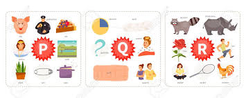We are vaccinating patients ages 12+. Educational Cards With Words And Pictures To The Letters P Q R Children Alphabet Vector Illustration Royalty Free Cliparts Vectors And Stock Illustration Image 124565923