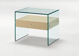 Table de nuit blanche design alvara. Table De Chevet Contemporaine Secret Tonelli Design En Noyer En Bois Laque En Verre
