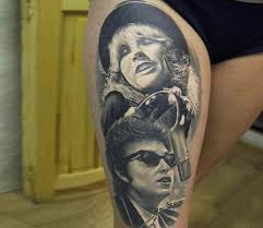Close up showing process of making a tattoo on a shoulder. Portraits Tattoo By Marek Hali Post 19121