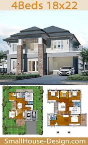 House Plans Idea 18x22 With 4 Bedrooms