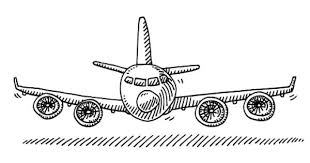 Hand Drawn Vector Sketch Of The View Through An Airplane Window With Reisezeichnung Flugzeug Malen Flugzeug Zeichnung