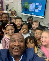SMILING SELFIES: Students at Welsh, Froberg, West View, Cherry Valley,  Carlson, Brookview, Riverdahl, Lewis Lemon, Gregory, McIntosh, Whitehead,  and West were all smiles when Chief Communications Officer, Earl Dotson  Jr., paid them