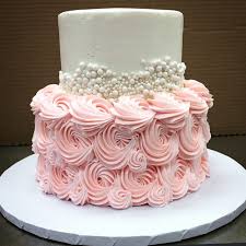 Wedding Cake Buttercream Pale Pink Princess Rosettes And Pearls Cake By Stephanie Dillon Ls1 Hy Vee Cakes By Stephanie Girl Cakes Cake