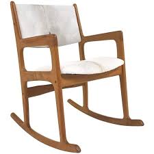 Mint Condition Danish Benny Linden Teak Rocking Chair In Brazilian Calfskin Teak Rocking Chair Rocking Chair Old World Furniture