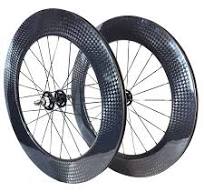 Ruedas de carbono de piñón fijo 700C, juego de ruedas compuestas para  bicicleta de pista con cubierta de 88mm de altura, disco de 25mm de ancho,  cubo ...