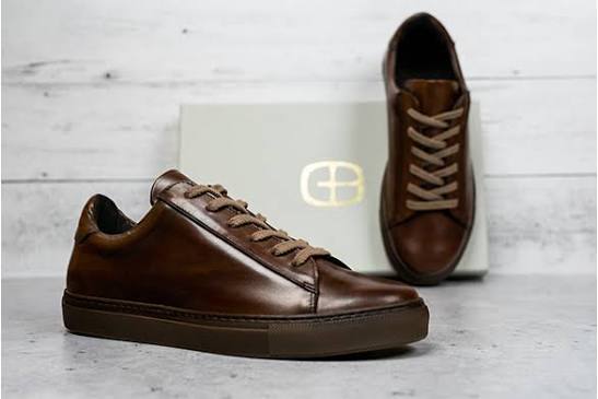 The Court Sneaker in Leather by G. Brown Shoes 9 / Brown